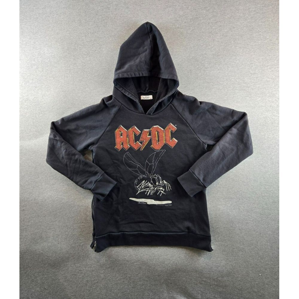 Lauren‎ Moshi Women's ACDC Fly On The Wall Side Zip Hoodie Size S. French Terry